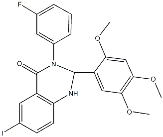 3-(3-fluorophenyl)-6-iodo-2-(2,4,5-trimethoxyphenyl)-2,3-dihydro-4(1H)-quinazolinone Structure