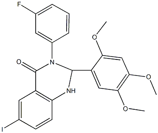 3-(3-fluorophenyl)-6-iodo-2-(2,4,5-trimethoxyphenyl)-2,3-dihydro-4(1H)-quinazolinone,352701-83-8,结构式