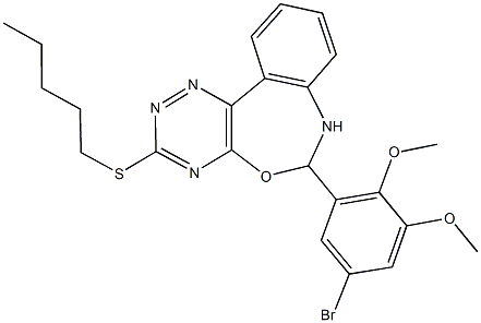 6-(5-bromo-2,3-dimethoxyphenyl)-3-(pentylsulfanyl)-6,7-dihydro[1,2,4]triazino[5,6-d][3,1]benzoxazepine Structure