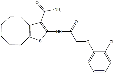 2-{[(2-chlorophenoxy)acetyl]amino}-4,5,6,7,8,9-hexahydrocycloocta[b]thiophene-3-carboxamide,352702-08-0,结构式