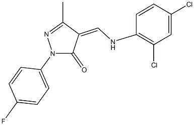 4-[(2,4-dichloroanilino)methylene]-2-(4-fluorophenyl)-5-methyl-2,4-dihydro-3H-pyrazol-3-one 化学構造式