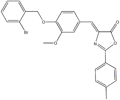 4-{4-[(2-bromobenzyl)oxy]-3-methoxybenzylidene}-2-(4-methylphenyl)-1,3-oxazol-5(4H)-one Structure