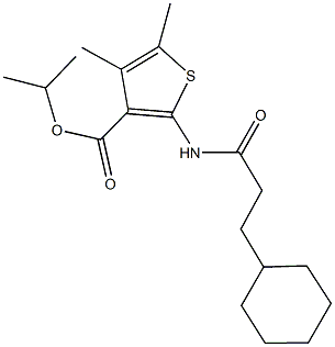 isopropyl 2-[(3-cyclohexylpropanoyl)amino]-4,5-dimethyl-3-thiophenecarboxylate 结构式