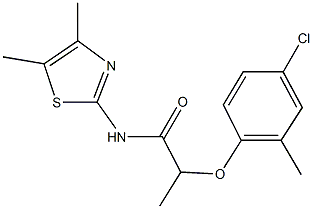 2-(4-chloro-2-methylphenoxy)-N-(4,5-dimethyl-1,3-thiazol-2-yl)propanamide,352702-57-9,结构式