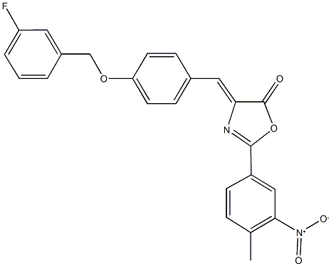 4-{4-[(3-fluorobenzyl)oxy]benzylidene}-2-{3-nitro-4-methylphenyl}-1,3-oxazol-5(4H)-one|