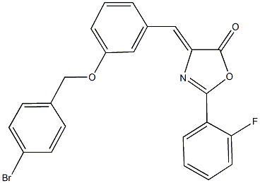 4-{3-[(4-bromobenzyl)oxy]benzylidene}-2-(2-fluorophenyl)-1,3-oxazol-5(4H)-one 化学構造式