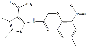 2-[({2-nitro-4-methylphenoxy}acetyl)amino]-4,5-dimethyl-3-thiophenecarboxamide|