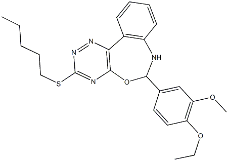 6-(4-ethoxy-3-methoxyphenyl)-3-(pentylsulfanyl)-6,7-dihydro[1,2,4]triazino[5,6-d][3,1]benzoxazepine Structure