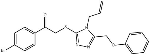 2-{[4-allyl-5-(phenoxymethyl)-4H-1,2,4-triazol-3-yl]sulfanyl}-1-(4-bromophenyl)ethanone Structure