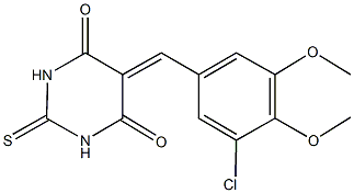 5-(3-chloro-4,5-dimethoxybenzylidene)-2-thioxodihydro-4,6(1H,5H)-pyrimidinedione 结构式