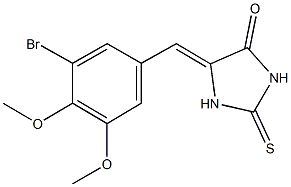 5-(3-bromo-4,5-dimethoxybenzylidene)-2-thioxo-4-imidazolidinone 化学構造式