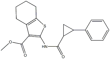 methyl 2-{[(2-phenylcyclopropyl)carbonyl]amino}-4,5,6,7-tetrahydro-1-benzothiophene-3-carboxylate Struktur