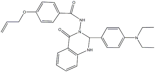 4-(allyloxy)-N-(2-[4-(diethylamino)phenyl]-4-oxo-1,4-dihydro-3(2H)-quinazolinyl)benzamide 化学構造式