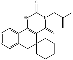 3-(2-methyl-2-propenyl)-2-thioxo-2,3,5,6-tetrahydrospiro(benzo[h]quinazoline-5,1'-cyclohexane)-4(1H)-one,352706-01-5,结构式