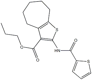 propyl 2-[(2-thienylcarbonyl)amino]-5,6,7,8-tetrahydro-4H-cyclohepta[b]thiophene-3-carboxylate Structure