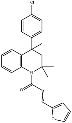 4-(4-chlorophenyl)-1-[3-(2-furyl)acryloyl]-2,2,4-trimethyl-1,2,3,4-tetrahydroquinoline Structure