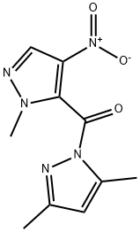 1-({4-nitro-1-methyl-1H-pyrazol-5-yl}carbonyl)-3,5-dimethyl-1H-pyrazole Structure