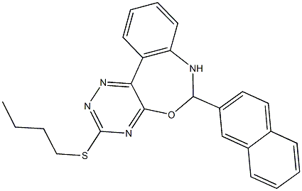 3-(butylsulfanyl)-6-(2-naphthyl)-6,7-dihydro[1,2,4]triazino[5,6-d][3,1]benzoxazepine Struktur