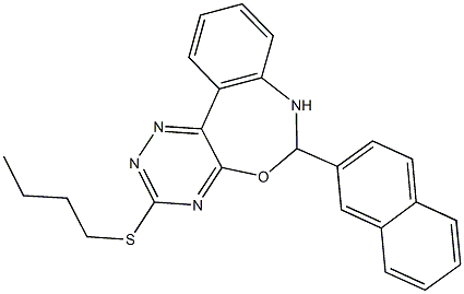 3-(butylsulfanyl)-6-(2-naphthyl)-6,7-dihydro[1,2,4]triazino[5,6-d][3,1]benzoxazepine Structure