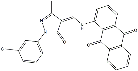 353249-04-4 1-({[1-(3-chlorophenyl)-3-methyl-5-oxo-1,5-dihydro-4H-pyrazol-4-ylidene]methyl}amino)anthra-9,10-quinone