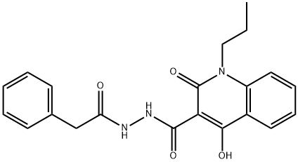 4-hydroxy-2-oxo-N'-(phenylacetyl)-1-propyl-1,2-dihydro-3-quinolinecarbohydrazide Struktur