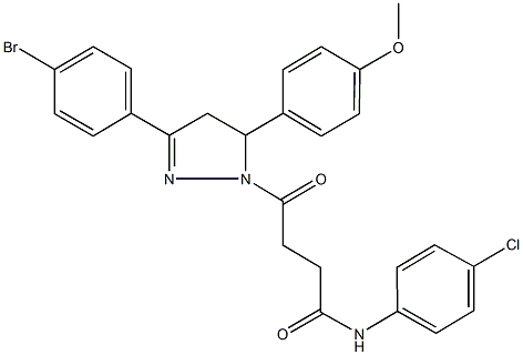 4-[3-(4-bromophenyl)-5-(4-methoxyphenyl)-4,5-dihydro-1H-pyrazol-1-yl]-N-(4-chlorophenyl)-4-oxobutanamide Struktur