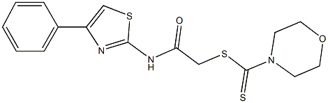 2-oxo-2-[(4-phenyl-1,3-thiazol-2-yl)amino]ethyl 4-morpholinecarbodithioate Struktur