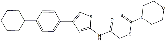 2-{[4-(4-cyclohexylphenyl)-1,3-thiazol-2-yl]amino}-2-oxoethyl 4-morpholinecarbodithioate Struktur