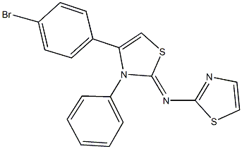 N-(4-(4-bromophenyl)-3-phenyl-1,3-thiazol-2(3H)-ylidene)-N-(1,3-thiazol-2-yl)amine,353254-13-4,结构式