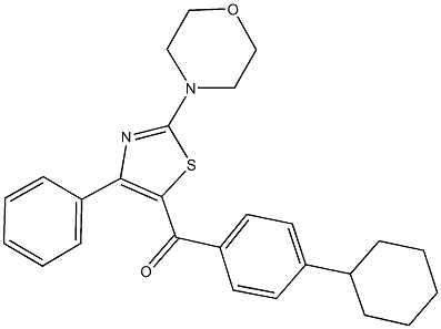 (4-cyclohexylphenyl)[2-(4-morpholinyl)-4-phenyl-1,3-thiazol-5-yl]methanone 化学構造式