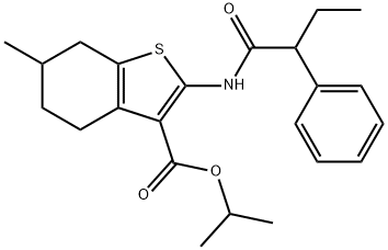 isopropyl 6-methyl-2-[(2-phenylbutanoyl)amino]-4,5,6,7-tetrahydro-1-benzothiophene-3-carboxylate Structure