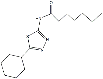 N-(5-cyclohexyl-1,3,4-thiadiazol-2-yl)heptanamide 化学構造式