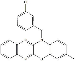 12-(3-chlorobenzyl)-3-methyl-12H-quinoxalino[2,3-b][1,4]benzoxazine Structure