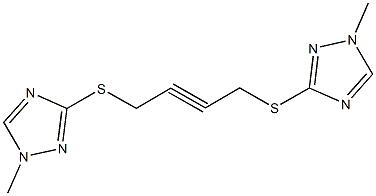 1-methyl-3-({4-[(1-methyl-1H-1,2,4-triazol-3-yl)sulfanyl]-2-butynyl}sulfanyl)-1H-1,2,4-triazole 化学構造式