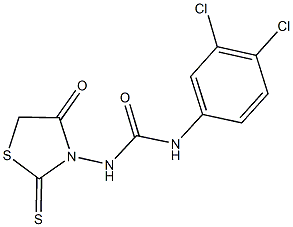 N-(3,4-dichlorophenyl)-N'-(4-oxo-2-thioxo-1,3-thiazolidin-3-yl)urea Structure