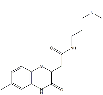 N-[3-(dimethylamino)propyl]-2-(6-methyl-3-oxo-3,4-dihydro-2H-1,4-benzothiazin-2-yl)acetamide 结构式