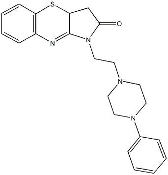 1-[2-(4-phenyl-1-piperazinyl)ethyl]-3,3a-dihydropyrrolo[3,2-b][1,4]benzothiazin-2(1H)-one 化学構造式