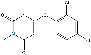 6-(2,4-dichlorophenoxy)-1,3-dimethyl-2,4(1H,3H)-pyrimidinedione Struktur