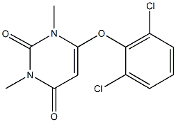 6-(2,6-dichlorophenoxy)-1,3-dimethyl-2,4(1H,3H)-pyrimidinedione Struktur