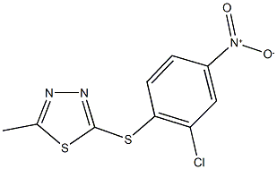 2-({2-chloro-4-nitrophenyl}sulfanyl)-5-methyl-1,3,4-thiadiazole 化学構造式