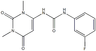 N-(1,3-dimethyl-2,6-dioxo-1,2,3,6-tetrahydro-4-pyrimidinyl)-N'-(3-fluorophenyl)urea Structure