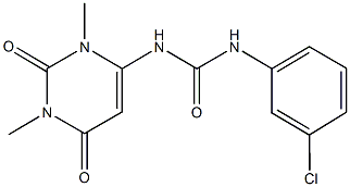 N-(3-chlorophenyl)-N'-(1,3-dimethyl-2,6-dioxo-1,2,3,6-tetrahydro-4-pyrimidinyl)urea 化学構造式