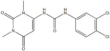 N-(3,4-dichlorophenyl)-N'-(1,3-dimethyl-2,6-dioxo-1,2,3,6-tetrahydro-4-pyrimidinyl)urea Struktur