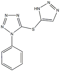 1-phenyl-5-(1H-1,2,3-triazol-5-ylsulfanyl)-1H-tetraazole Struktur