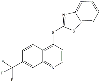 4-(1,3-benzothiazol-2-ylsulfanyl)-7-(trifluoromethyl)quinoline Struktur