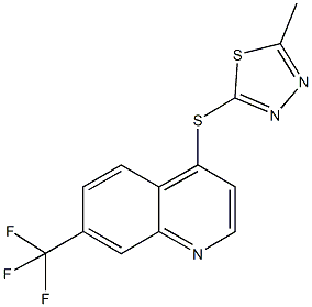 4-[(5-methyl-1,3,4-thiadiazol-2-yl)sulfanyl]-7-(trifluoromethyl)quinoline 化学構造式