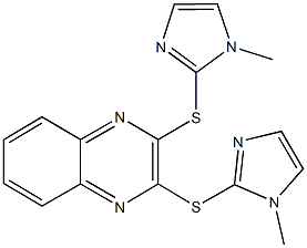 2,3-bis[(1-methyl-1H-imidazol-2-yl)sulfanyl]quinoxaline Structure