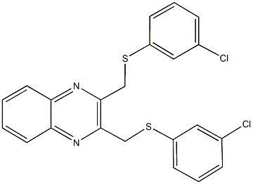 2,3-bis{[(3-chlorophenyl)sulfanyl]methyl}quinoxaline Structure