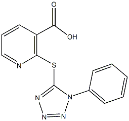2-[(1-phenyl-1H-tetraazol-5-yl)sulfanyl]nicotinic acid Struktur