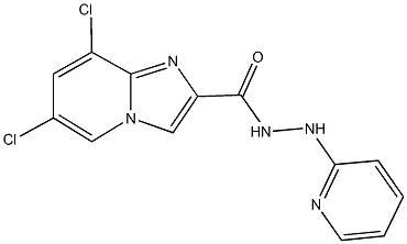 6,8-dichloro-N'-(2-pyridinyl)imidazo[1,2-a]pyridine-2-carbohydrazide 化学構造式
